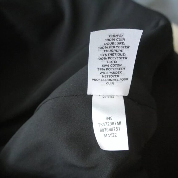 NEW Treasure & Bond Leather Bomber Jacket with Faux Shearling Collar Size S#2060 - Picture 6 of 7